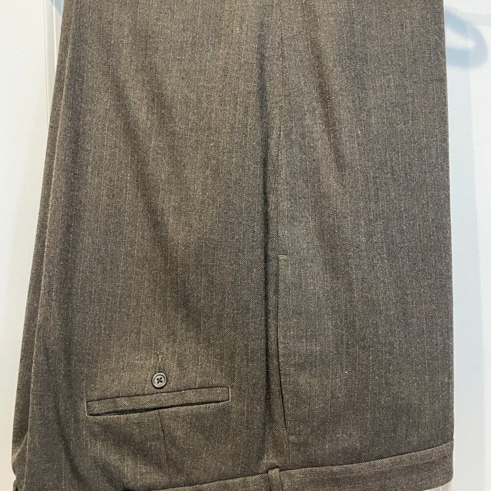 Polo by Ralph Lauren Men’s Dress Slacks – Grey with Light Stripe – Size 40 x 30